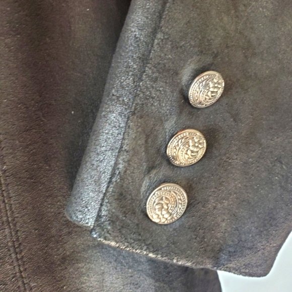 Bona Vita jacket. Black and navy with flowers. Size 8 - Picture 6 of 11